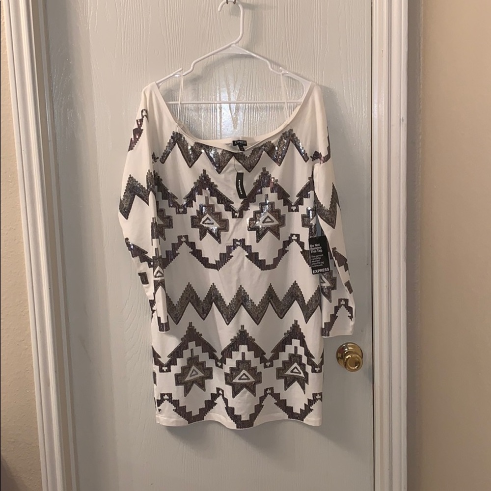Off the shoulder sequin dress